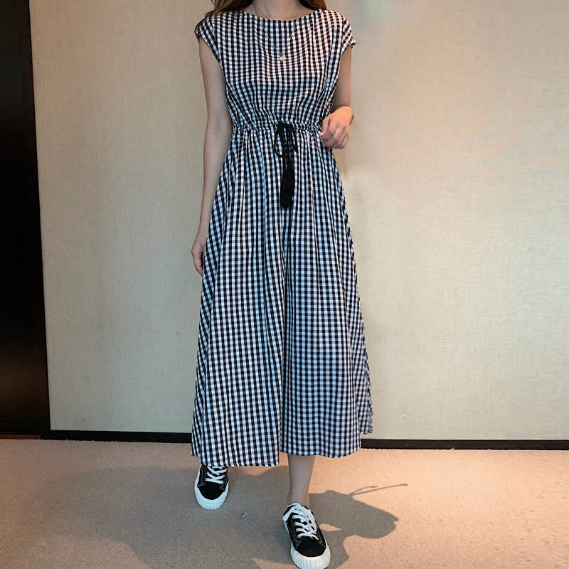 Buddha Stones Casual Eastic Waist Drawstring Design Short Sleeve Midi Dress - Gray - US8-10，UK/AU12-14，EU40-42 (2XL) - image 24