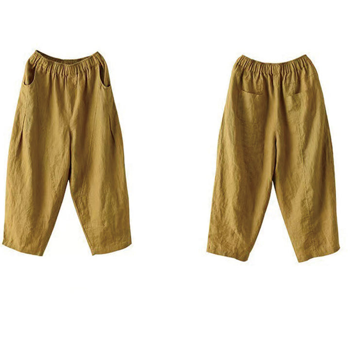 Buddha Stones Summer Casual Splicing Plain Design Women's Harem Pants With Pockets - image 11