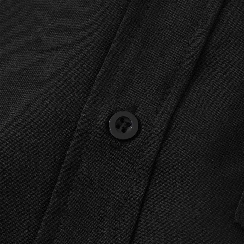 Buddha Stones Summer Men's Button Plain Short Sleeve Cotton Shirt With Pocket - image 11