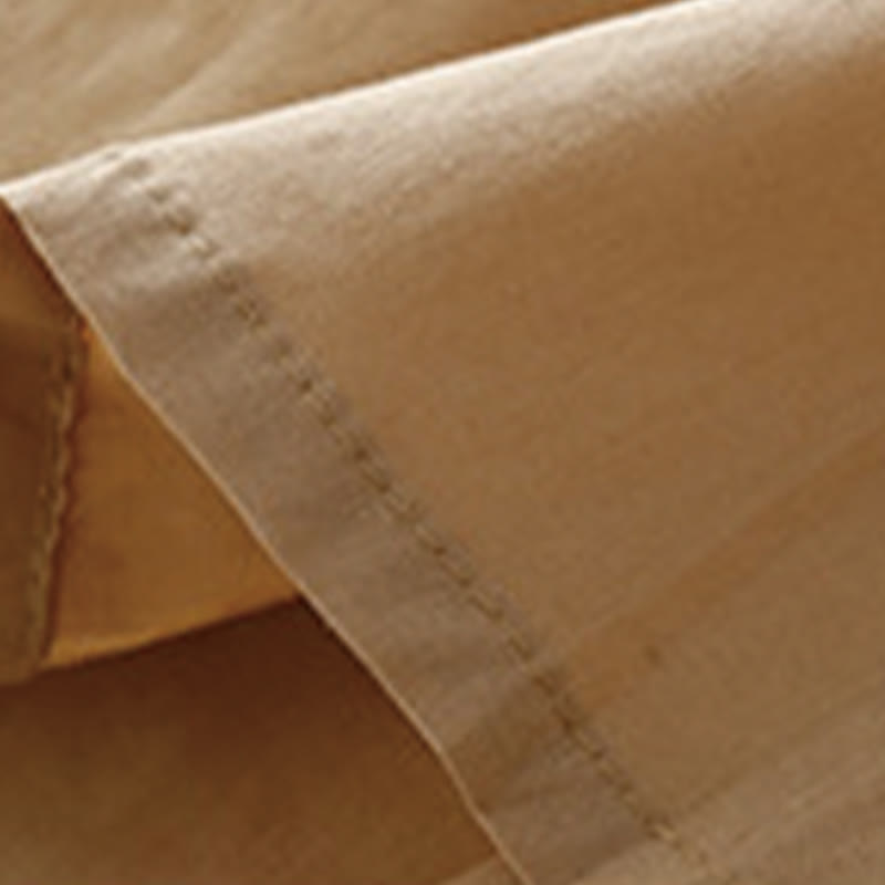 Buddha Stones Casual Pure Color Design Short Sleeve V-Neck Cotton Midi Dress With Pockets - image 18