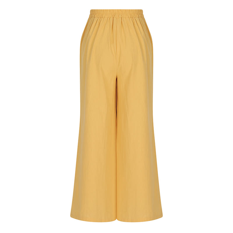 Buddha Stones Retro Casual High Waist Cotton Women's Wide Leg Pants With Pockets - image 3