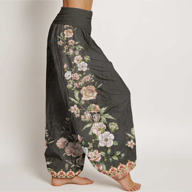 Buddha Stones Ethnic Floral Ethnic Totem Pattern Women's Elastic Waist Harem Pants - image 9