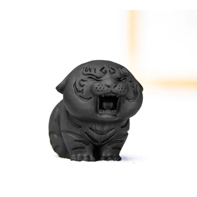 Buddha Stones Mini Cute Tiger Iron Powder Rust Cast Resin Statue Home Decoration