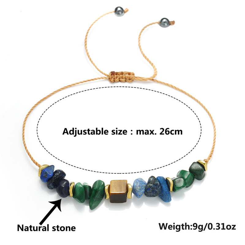 Buddha Stone Positive Vibes Malachite Tiger's Eye Lazurite Lapis Lazuli Anti-anxiety Bracelet - image 6