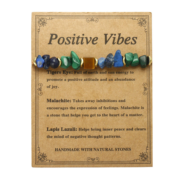 Buddha Stone Positive Vibes Malachite Tiger's Eye Lazurite Lapis Lazuli Anti-anxiety Bracelet - image 4