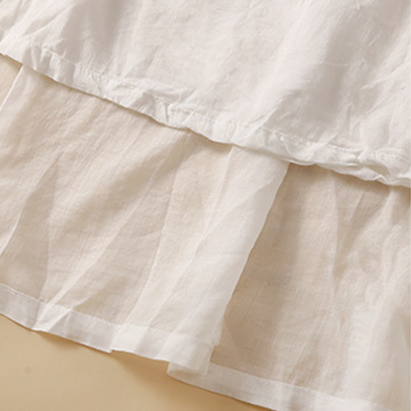 Buddha Stones Plain Lace Up Elastic Waist Cotton Women's Skirt With Pockets - image 16