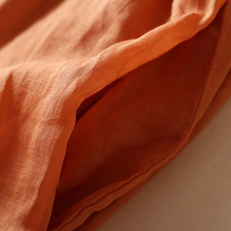 Buddha Stones Embroidery Geometry Nine-Quarter Sleeve Women's Midi Dress With Pockets - image 10