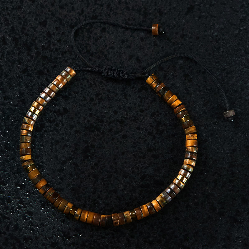 Buddha Stones Natural Tiger Eye Spacer Bead Courage Bracelet