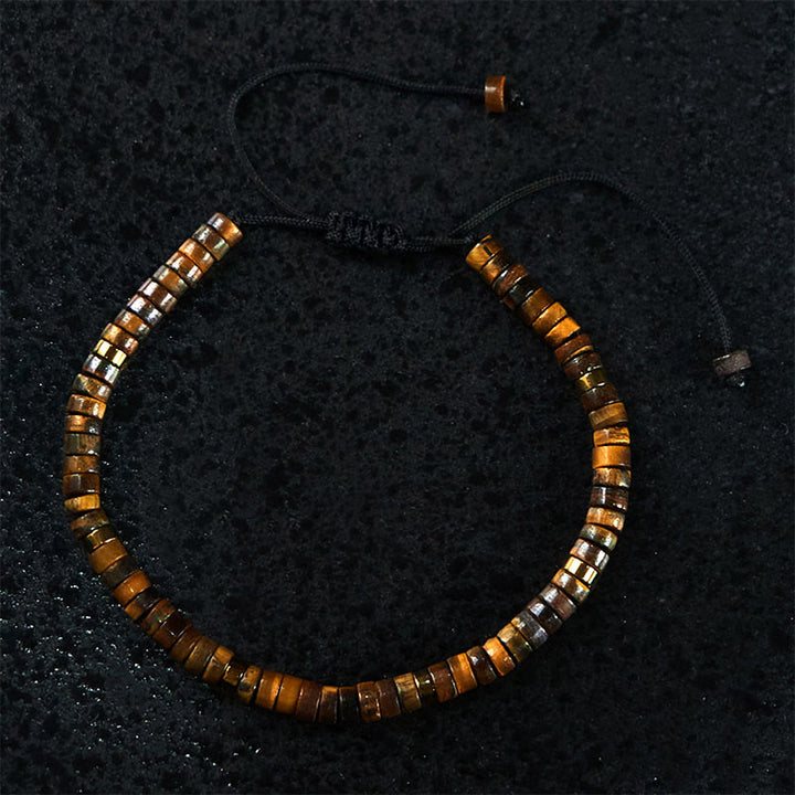 Buddha Stones Natural Tiger Eye Spacer Bead Courage Bracelet