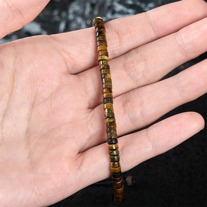 Buddha Stones Natural Tiger Eye Spacer Bead Courage Bracelet