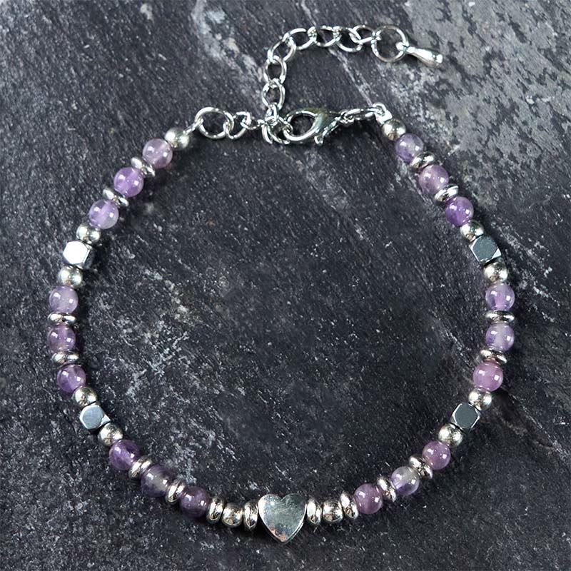 Buddha Stones Natural Stone Amazonite Amethyst Lazurite Lapis Lazuli Rose Quartz Heart Positive Balance Bracelet - image 10