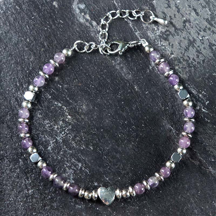 Buddha Stones Natural Stone Amazonite Amethyst Lazurite Lapis Lazuli Rose Quartz Heart Positive Balance Bracelet - image 10