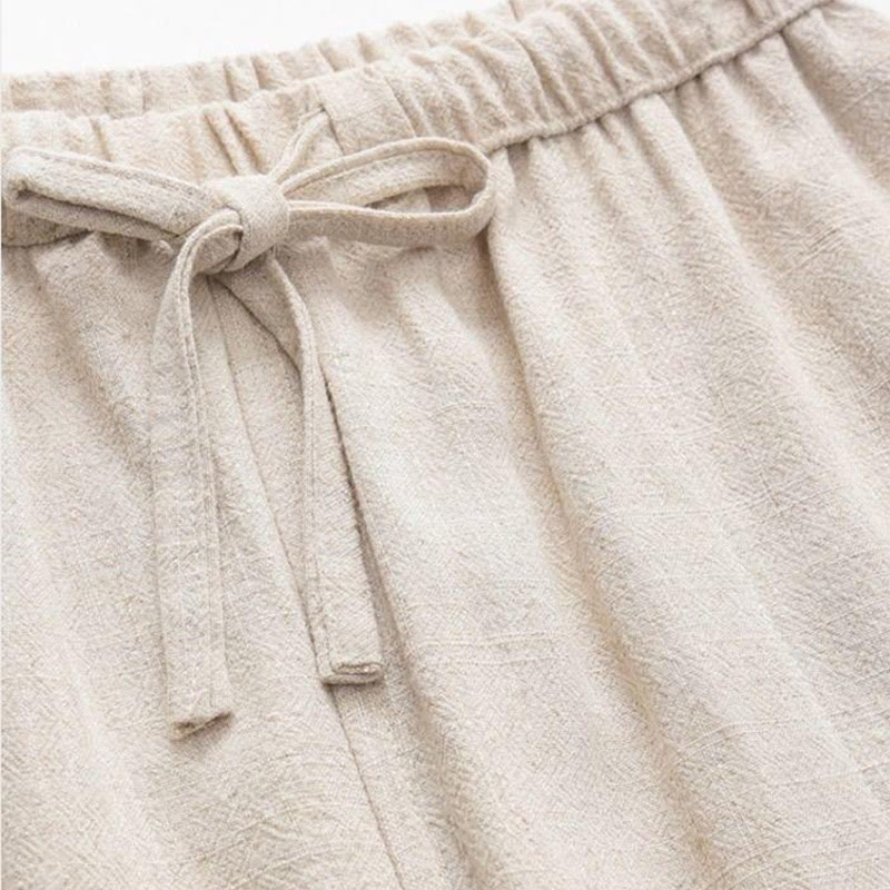 Buddha Stones 2Pcs Tang Suit Frog-Button Long Sleeve Shirt Pants Men's Set - image 5