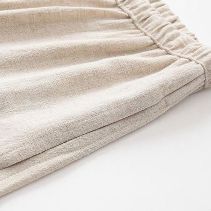 Buddha Stones 2Pcs Tang Suit Frog-Button Long Sleeve Shirt Pants Men's Set - image 6