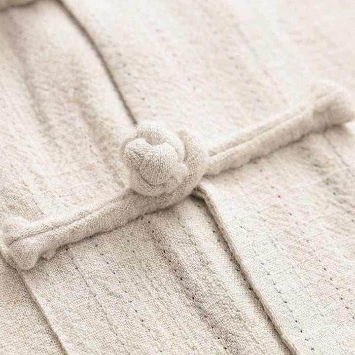 Buddha Stones 2Pcs Tang Suit Frog-Button Long Sleeve Shirt Pants Men's Set - image 3