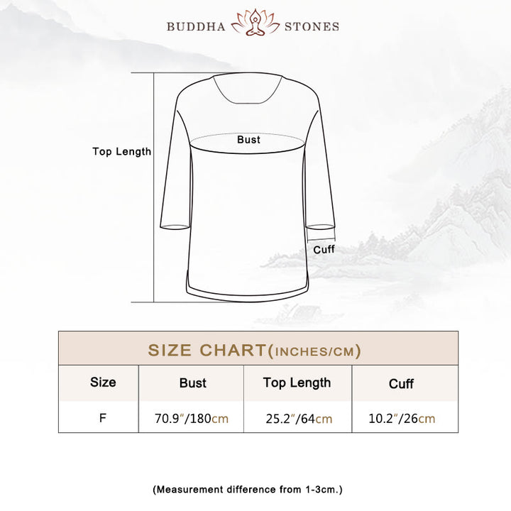 Buddha Stones Solid Color Three Quarter Sleeve Top Loose Tee T-Shirt - image 4