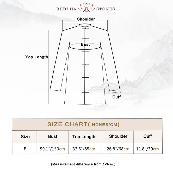 Buddha Stones Plain Frog-Button Design Shirt Zen Tai Chi Meditation Top Clothing Cotton Linen Jacket - image 4