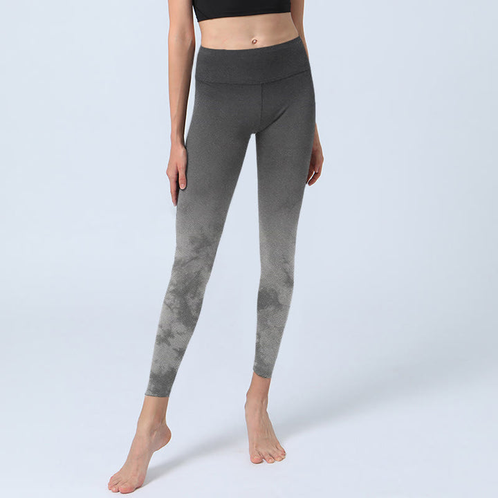 Buddha Stones Gradient Floral Print Exercise Leggings Women's Yoga Pants - image 7