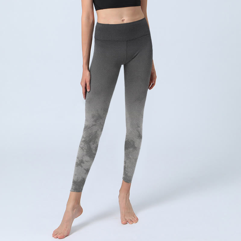 Buddha Stones Gradient Floral Print Exercise Leggings Women's Yoga Pants - image 6