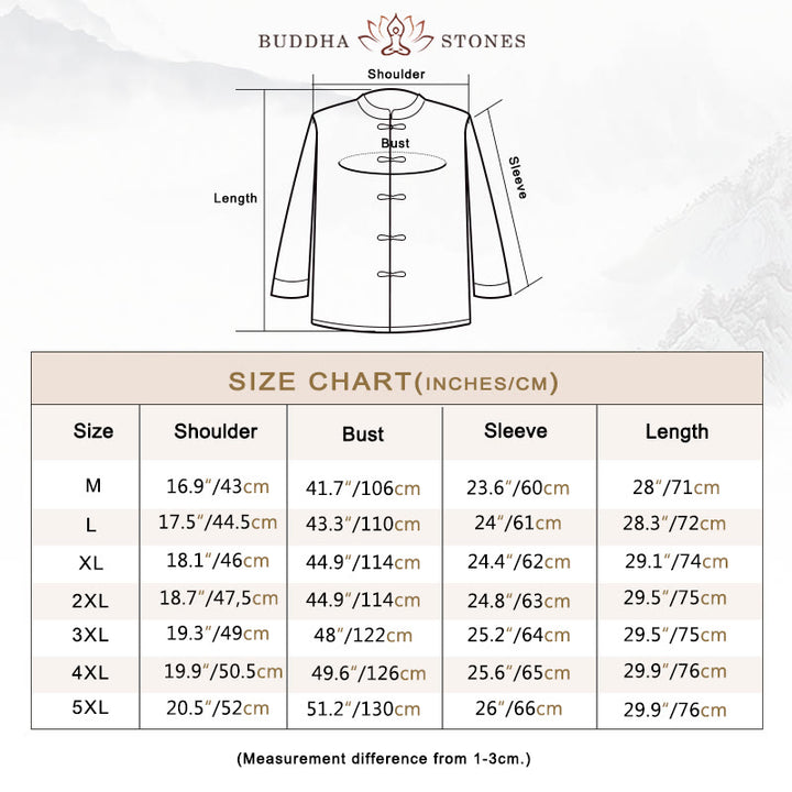 Buddha Stones Frog-Button Chinese Tang Suit Long Shirt Cotton Men Jacket Clothing - image 3