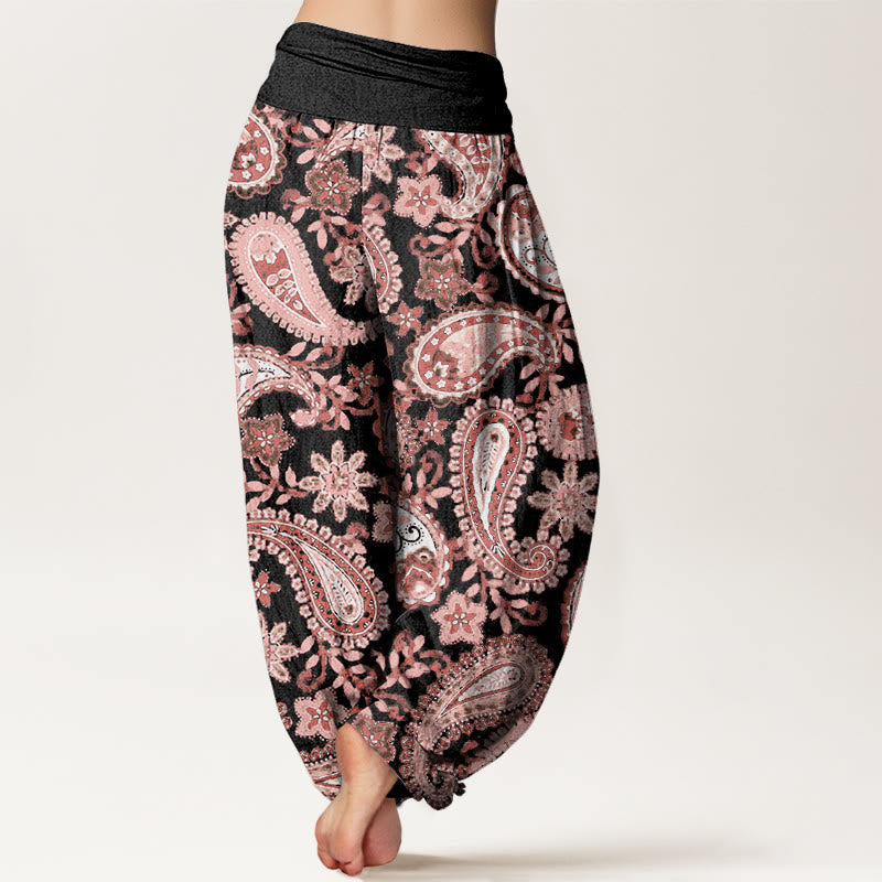 Buddha Stones Cotton Casual Paisley Pattern Women's Elastic Waist Harem Pants - image 9