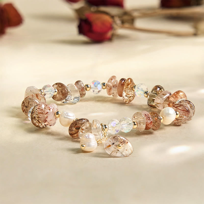 Buddha Stones Natural Super Seven Crystal Irregular Small Pieces Positive Bracelet
