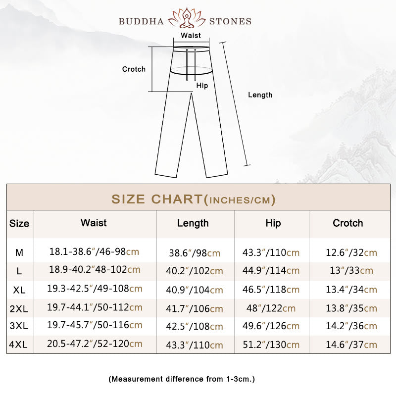Buddha Stones Tang Frog-Button Three Quarter Sleeve Shirt Wide Leg Pants Cotton Linen Men's Suit