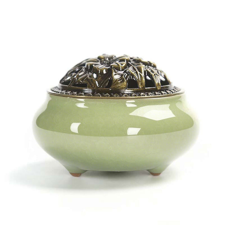 Buddha Stones Colorful Ceramic Incense Burner
