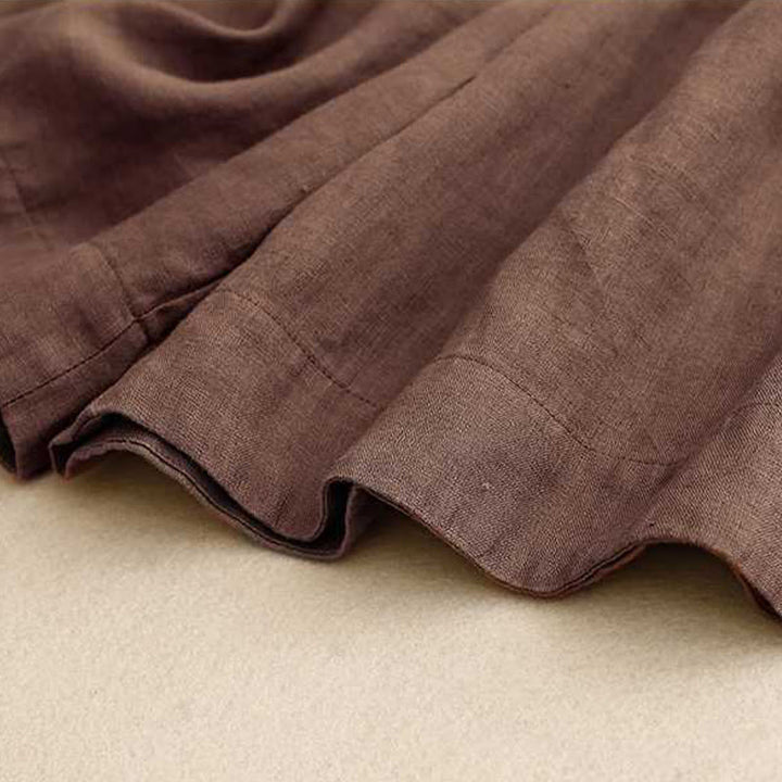 Buddha Stones Summer Casual Solid Color Zipper Button Acrylic Fiber Frog Button Women's Shorts With Pockets - image 4