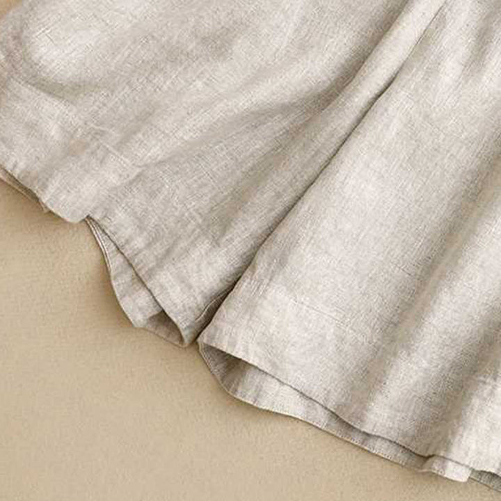 Buddha Stones Summer Casual Solid Color Zipper Button Acrylic Fiber Frog Button Women's Shorts With Pockets - image 16