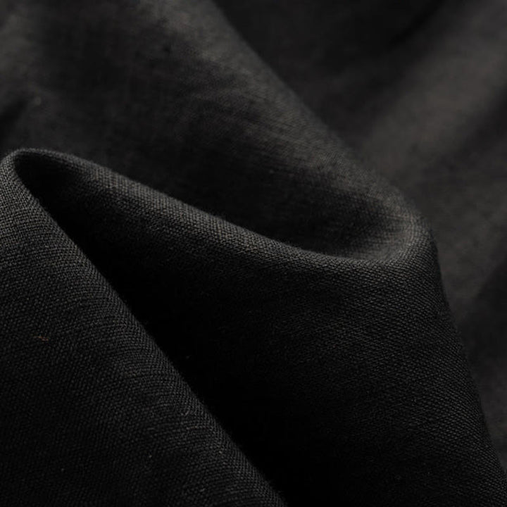 Buddha Stones Summer Casual Plain Zipper Button Cotton Linen Women's Shorts With Pockets - image 14