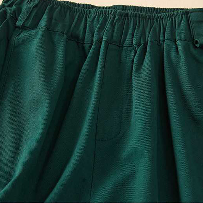 Buddha Stones Summer Casual Loose Plain Cotton Women's Shorts With Pockets - image 13