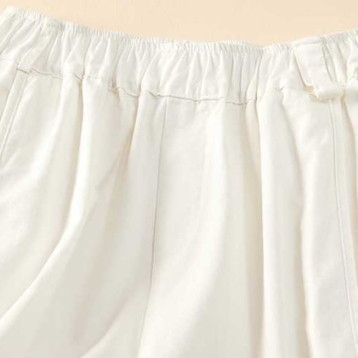 Buddha Stones Summer Casual Loose Plain Cotton Women's Shorts With Pockets - image 16