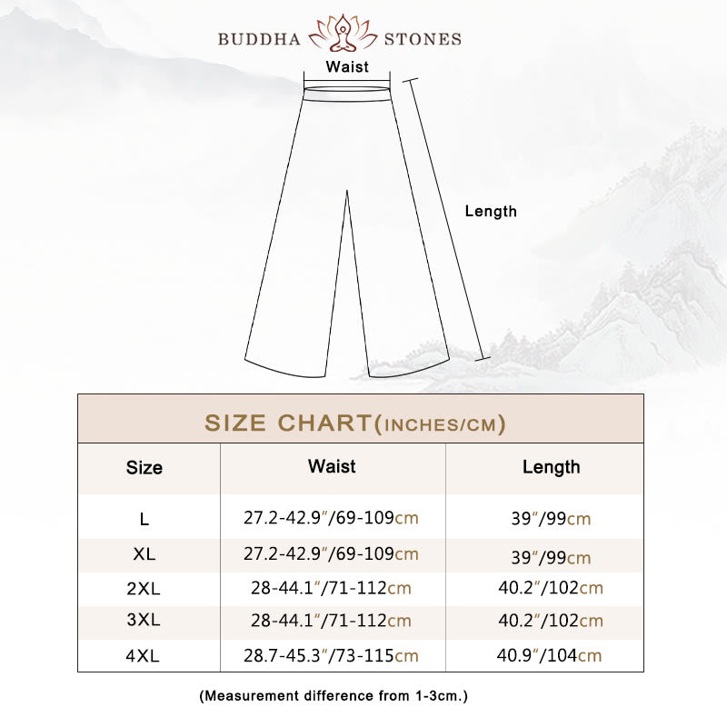 Buddha Stones 2Pcs Tang Suit Plain Color Frog-Button Men's Long Sleeve Shirt Pants Set - image 4
