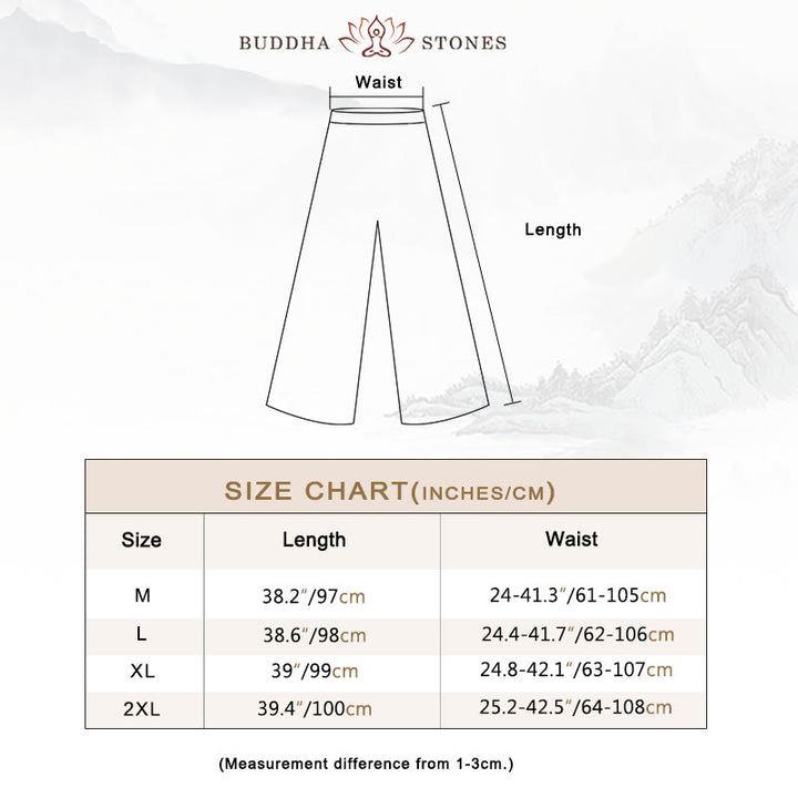 Buddha Stones Embroidery Chiffon Cheongsam Midi Dress Wide Leg Pants Meditation Zen Practice Clothing - image 4