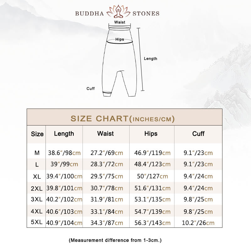 Buddha Stones Elephant Brown Black Print Cotton Men's Long Cropped Harem Pants With Pockets - image 3