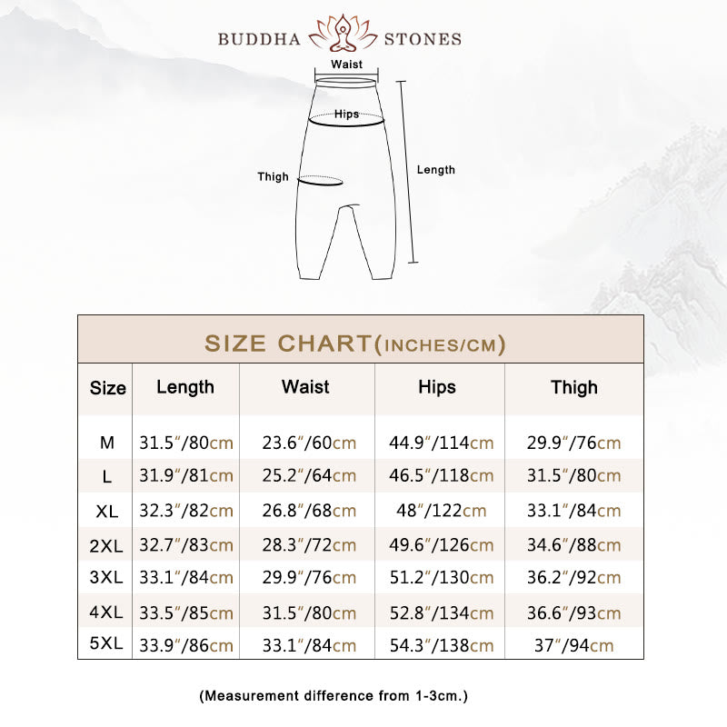 Buddha Stones Elephant Brown Black Print Cotton Men's Long Cropped Harem Pants With Pockets - image 10