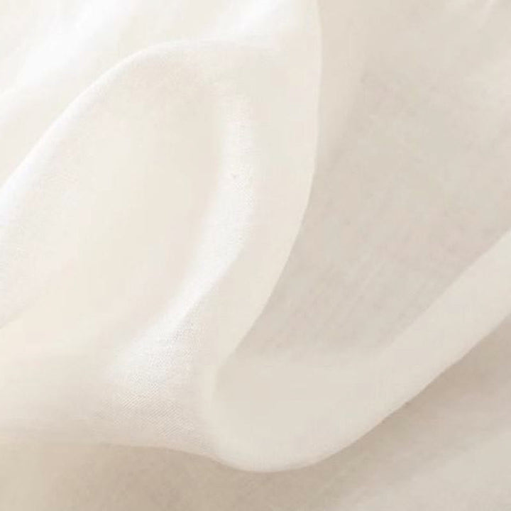 Buddha Stones Casual Flower Leaf Embroidery Women's Crew Neck Design Three Quarter Sleeve Cotton Linen T-shirt - image 7