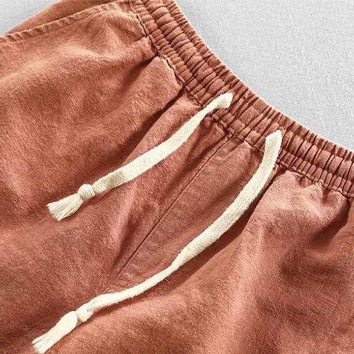 Buddha Stones Drawstring Elastic Waist Cotton Men's Shorts With Pockets - image 9