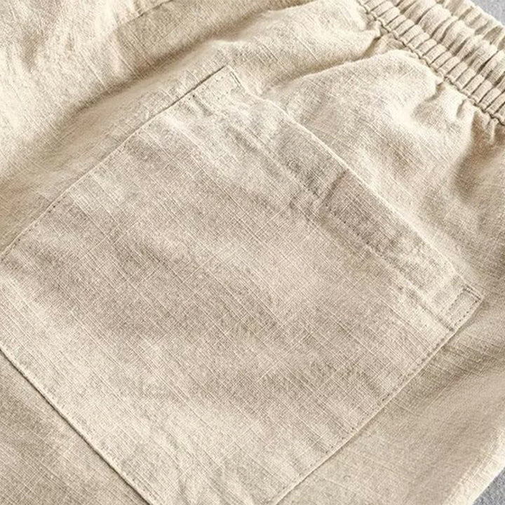 Buddha Stones Drawstring Elastic Waist Cotton Men's Shorts With Pockets - image 17