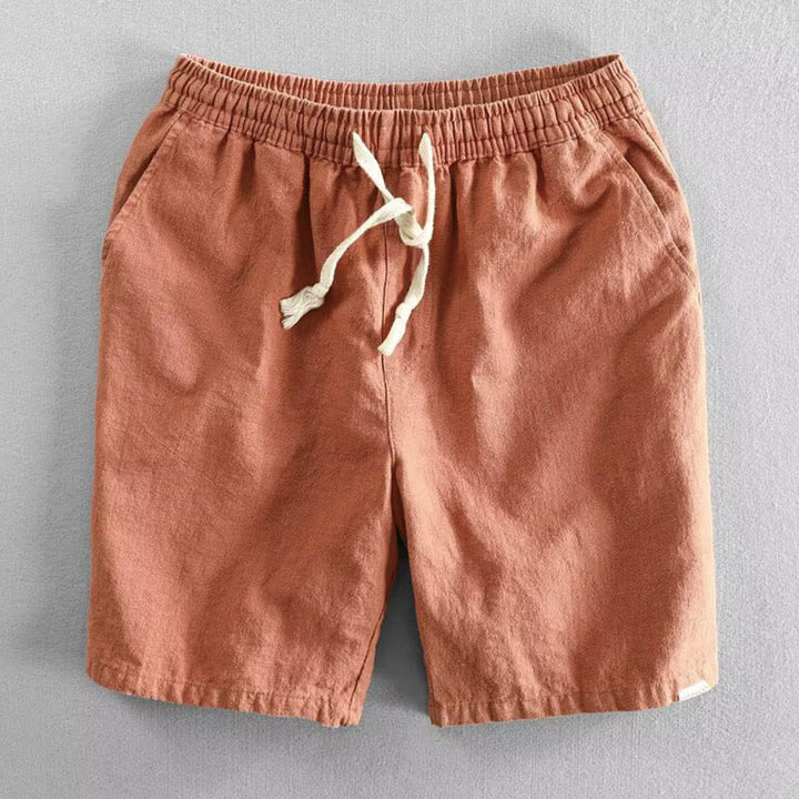 Buddha Stones Drawstring Elastic Waist Cotton Men's Shorts With Pockets - Coral - US/UK/AU40，EU50 (3XL) - image 8