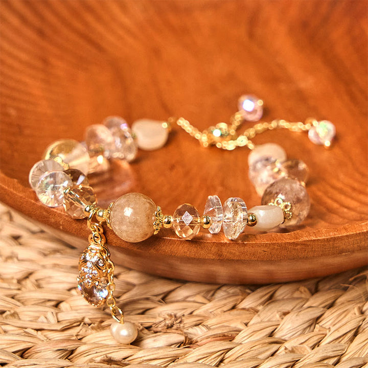 Buddha Stones Natural Citrine Green Strawberry Quartz PiXiu Prosperity Bracelet