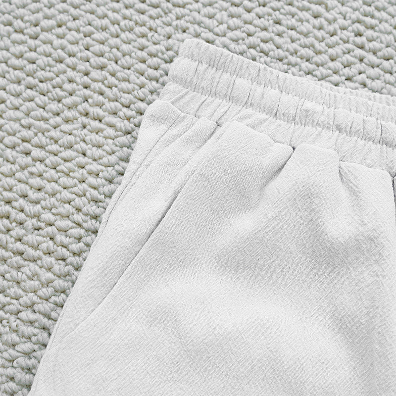 Buddha Stones Summer Plain Color Splicing Design Cotton Linen Women's Pants With Pockets - image 4