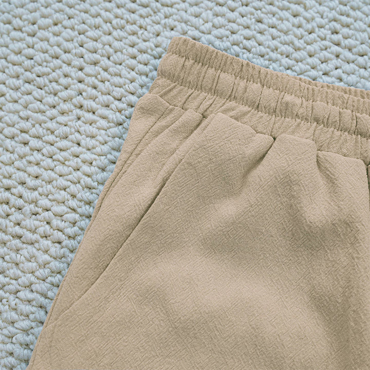 Buddha Stones Summer Plain Color Splicing Design Cotton Linen Women's Pants With Pockets - image 26