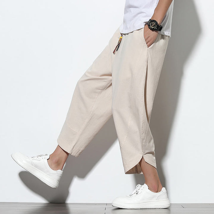 Buddha Stones Casual Summer Drawstring 7-8 Length Men's Harem Pants With Pockets - image 16