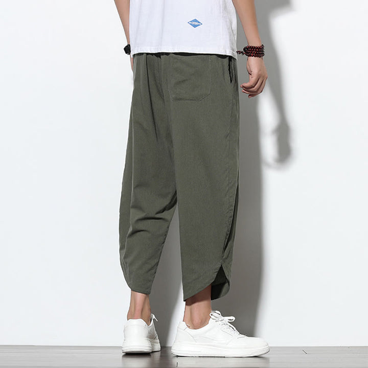 Buddha Stones Casual Summer Drawstring 7-8 Length Men's Harem Pants With Pockets - image 34