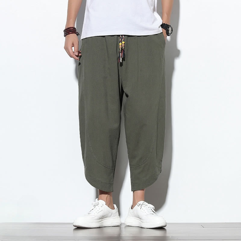 Buddha Stones Casual Summer Drawstring 7-8 Length Men's Harem Pants With Pockets - image 31