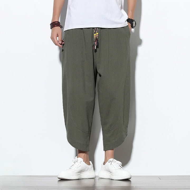 Buddha Stones Casual Summer Drawstring 7-8 Length Men's Harem Pants With Pockets - image 31