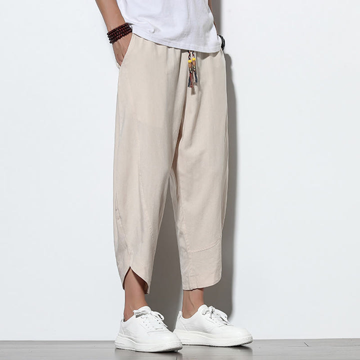 Buddha Stones Casual Summer Drawstring 7-8 Length Men's Harem Pants With Pockets - image 14