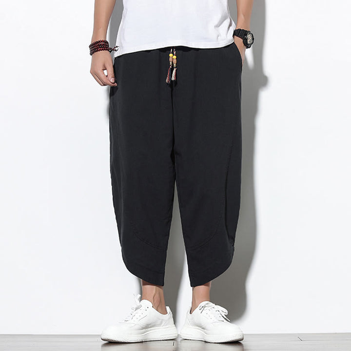 Buddha Stones Casual Summer Drawstring 7-8 Length Men's Harem Pants With Pockets - image 18